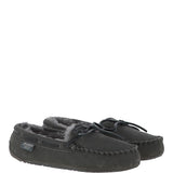 Women's Classic Suede Sheepskin Moccasin Slippers Grey: LADIES MOCCASSINS