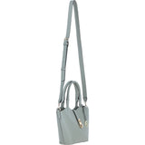 Leather Shoulder Bag with Detachable Crossbody Strap Sage: 64739