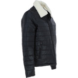 Ashwood Men’s Real Leather Puffer Jacket in Regular Fit with Faux Fur Collar Black: AWM-Puffer
