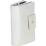 Ashwood Leather RFID Secure Wallet/Purse with Zip and Stud Closure White: X-30
