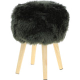 New Zealand Sheepskin Stool Cypress: SHORT SHEEPSKIN STOOL