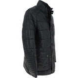 Mens Leather Jacket Dark Navy : Mink