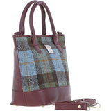 Ashwood Leather & Harris Tweed® Cloth Large Grab Bag Wine/Mcload: TW-64-17-WM