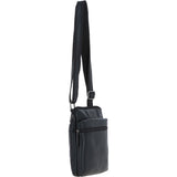 Real Leather Messenger Bag Black: BERLIN