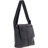 Mens Leather Messenger Bag Black: BLAKE