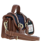 Ashwood Leather & Harris Tweed® Cloth Micro Satchel Bag with Twist Lock Tan/Watch:TW-36-04-TW