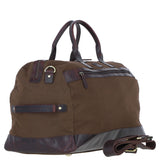 Fenland Canvas & Leather Holdall Brandy/green: FEN-757