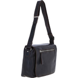 Ashwood Leather Messenger Bag with Front Zip Pocket & Adjustable Strap Brown: 1664