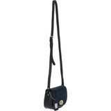 Ashwood Leather & Harris Tweed® Cloth Saddle Crossbody Bag with Twist Lock Black/Watch: TW-30-03-BW