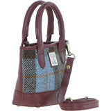 Ashwood Leather & Harris Tweed® Cloth Small Grab Bag Wine/Mcload: TW-63-17-WM