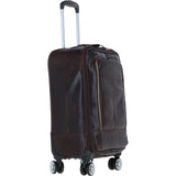 Premium Leather Trolley Suitcase Brown: pl-52