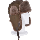 Trapper Hat With Sheepskin Fur Olive: 030-T