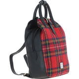 Ashwood Leather & Harris Tweed® Cloth Multi-Pocket Backpack Black/Red: TW-66-14-BR