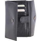 Small Vegetable Tanned Cash And 12 Card Envelope Purse Black: V-62