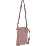 Small Zip Top Leather Crossbody Bag Lychee – 62675