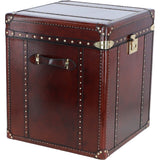 Luxury Handcrafted Leather Large Storage Trunk Chestnut: LF-147