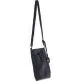 Genuine Leather Crossbody x Shoulder Bag with Golden Accents Black: 64239