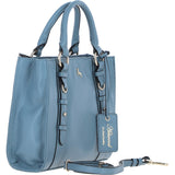 Real Leather Handbag with Adjustable Crossbody Strap Denim: 64867