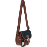 Ashwood Leather & Harris Tweed® Cloth Saddle Bag Tan/Watch: TW-26-04-TW