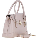Premium Leather Shoulder Bag with Detachable Crossbody Strap Beige: Y-56