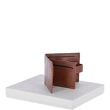 Vegetable Tanned 8 Card, ID & Coins & Zip Billfold Tab Leather Wallet Tan : 1258-VT