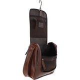 Ashwood Hi Veg Leather Hanging Wash Bag Tempo Brown : 8140