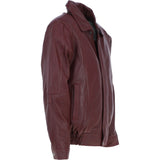 Men's Real Leather Brando Bomber Jacket Burgundy: AWM-601