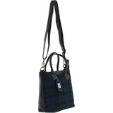 Versatile Ashwood Leather & Harris Tweed® Cloth Shoulder Bag Black/Watch: TW-22-03-BW
