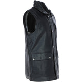 Ashwood Men's Leather Waistcoat Black Nap: LUCK