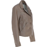 Ashwood Leather Short Blazer Jacket Biscuit : Awl 1676