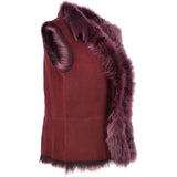 Reversible Toscana Suede Leather Gilet Burgandy: KB-42