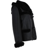 Shearling Jacket With Hood Black: KB-884