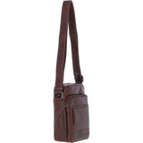 Ashwood Leather Men's Zip Crossbody Bag Chestnut: S-62