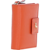 Ashwood Leather RFID Secure Wallet/Purse with Zip and Stud Closure Orange: X-30