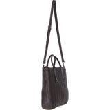 Stylish Ashwood Leather Shopper Bag with Crossbody Strap Brown: GV-64037