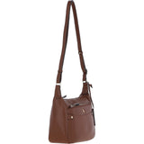 Ashwood Real Leather Top Zip Crossbody Bag 2 Tone Tan: 63931
