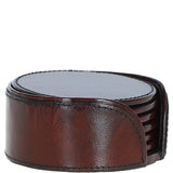 Ashwood's Premium Leather Round Coaster Chestnut: LF-159