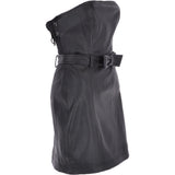 Women's Leather Bandeau Mini Dress Black: BOOBTUBE DRESS