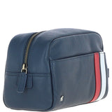 Gabicci Leather Washbag With Striped Navy: GB-64953