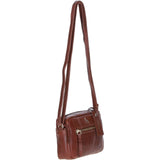 Leather Crossbody Bag with Adjustable Strap Cognac: Audrey
