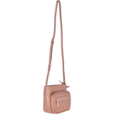Small Compact Leather Crossbody Bag Rose Gold - 62662