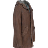 Trapper Mens Lamb Leather Hooded Jacket Brown 27: 162123