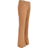 Women's Flared 60's Suede Leather Jeans  Beige suede: 35857