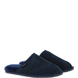 Fenland Classic Mens Suede Sheepskin Slippers Navy/navy