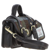 Ashwood Leather & Harris Tweed® Cloth Micro Satchel Bag with Twist Lock Brown/McLoad:TW-36-01-BM