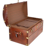 The Bridge Vintage Large Italian Vegetable Tanned  Leather Trunk Brown: 0088424 01