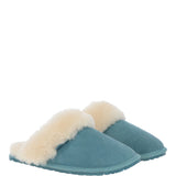 Women's Classic  Suede Sheepskin Slippers Powder Blue: FEN-LADIES SLIPPERS