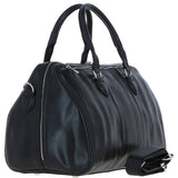 Luxury Leather Duffle Bag with Detachable Strap Black: pl-47