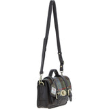 Ashwood Leather & Harris Tweed® Cloth Small Satchel Bag with Twist Lock Brown/Mcload: TW-33-01-BM