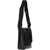 Sleek Leather Messenger Bag with Multiple Pockets Black: TL-004